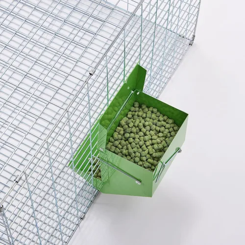 Miniatura 8 de Comedero de metal para animales pequeños con tapa, resistente, dispensador de alimentos de gran capacidad, ideal para conejos, cobayas, chinchillas