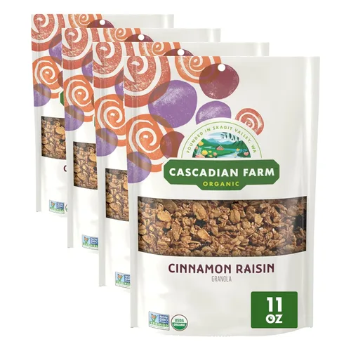 Miniatura 12 de Cascadian Farm Granola orgánica, cereal de almendras de chocolate oscuro, bolsa resellable, 11 onzas