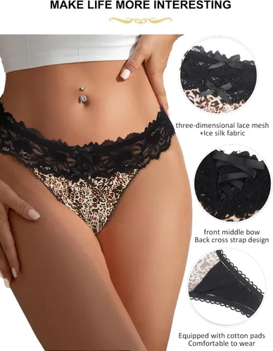 Miniatura 30 de ohyeah Tangas sexy de encaje tangas bragas de tiro bajo ropa interior para mujer de algodón entrepierna braga tangas bragas 4-18