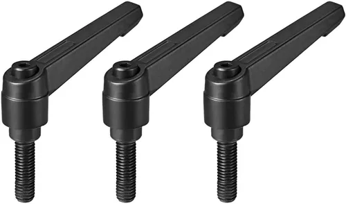 Miniatura 17 de uxcell M6 x 0.787 in Mango de palanca de sujeción ajustable Rosca Botón de trinquete macho roscado Perillas de bloqueo Tornillo giratorio Perno