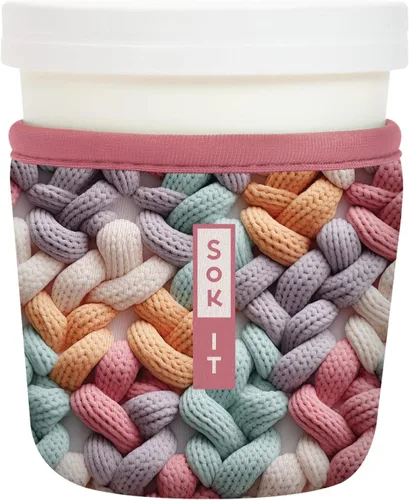 Miniatura 98 de Sok It IceCreamSok - Funda de neopreno aislada (flores abstractas, pintas de helado cónicas)