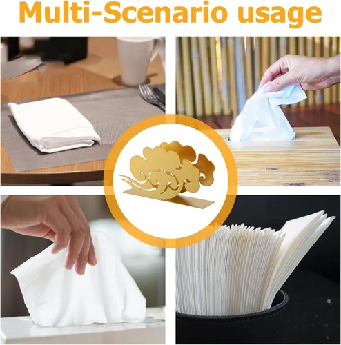 Miniatura 8 de Gold Metal Napkin Holder for Table Iron Napkin Storage Rack for Kitchen Restaurant Bar and Home Use