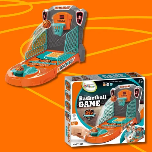 Miniatura 9 de Juego de baloncesto de mesa: mini arcada de escritorio compacta, juego de escritorio para interiores con puntuación electrónica, luces y sonido