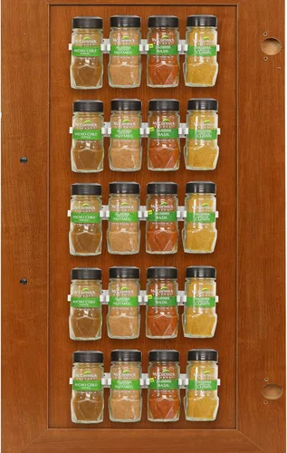 Miniatura 6 de Simple Houseware 20 tiras de agarre para especias, organizador de especias - 4 tiras, sostiene 20 frascos, color negro