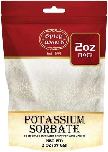 Sorbato de potasio de 2 onzas, grado alimenticio, gran estabilizador de vino, conservante para gomitas, aguamiel, sidra, por Spicy World