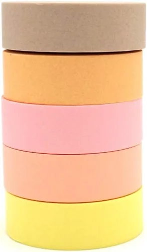 Miniatura 5 de Washi - Juego de cinta adhesiva, 5 rollos surtidos, cinta decorativa para escribir, para divertidos suministros de arte, álbumes de recortes