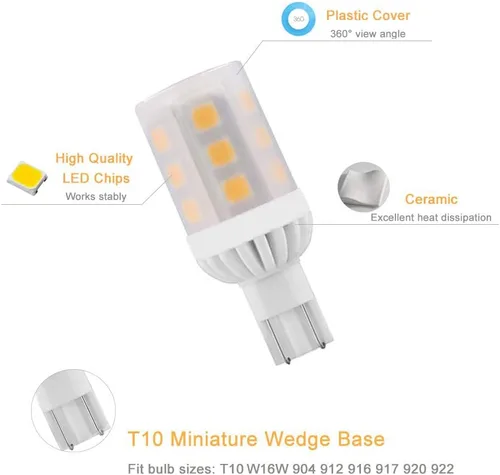 Miniatura 7 de Cheopha Bombillas LED T10 T5 con base de cuña de 12 V, 921, 3 W, reemplazo de lámpara halógena de 30 W para paisaje, exterior, camino, escalón