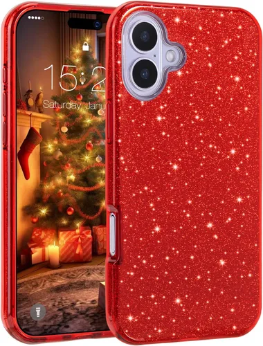 Miniatura 46 de MATEPROX - Funda compatible con iPhone Air de 6.5' [2025], carcasa protectora de 3 capas con purpurina brillante y tendencia, anti-arañazos y a