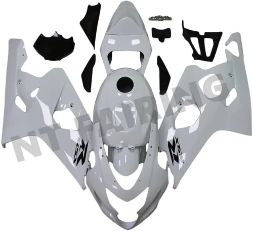 Carenado completo de plástico blanco brillante para Suzuki 2004 2005 GSXR 600 750 inyección ABS nuevo Aftermarket Kit Kit de carrocería 04 05 10