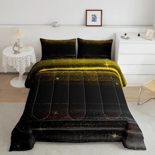 Miniatura 24 de Erosebridal Juego de ropa de cama con estampado de girasol, letras retro y flores amarillas, decoración de dormitorio, edredón de plumón de abeja