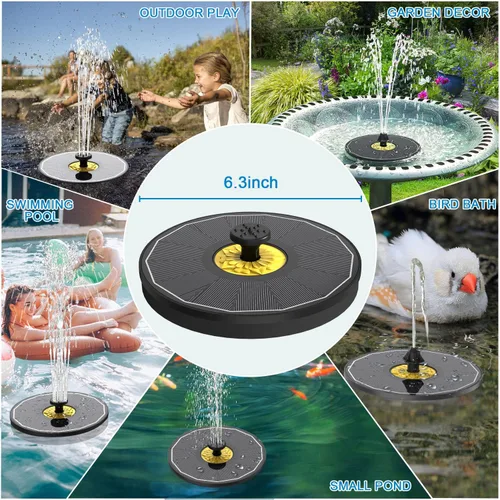Miniatura 6 de Yzert Fuentes solares de baño para pájaros, bomba solar de fuente de panel de vidrio de 3.5 W para baño de pájaros, sin batería, fuente de agua