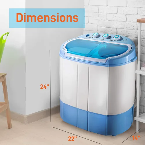 Miniatura 2 de PURE CLEAN Lavadora portátil 2 en 1 y secadora de centrifugado - Carga superior conveniente de fácil acceso, diseño eficiente en energía y agua, Gris