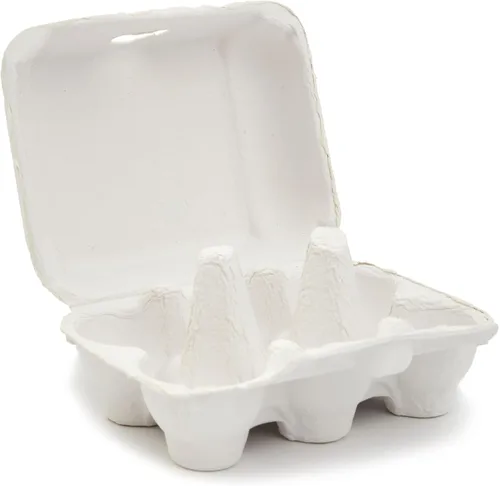 Miniatura 7 de Juvale Media docena de cartones de huevos, paquete de 20 cartones reutilizables de pulpa comprimida para manualidades y mercados, color blanco