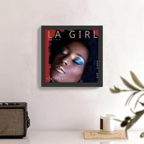 Miniatura 6 de eletecpro Marcos de discos de vinilo de 7 x 7 pulgadas para galería, decoración de pared negra resistente y ligera, marcos LP fáciles de colgar, se