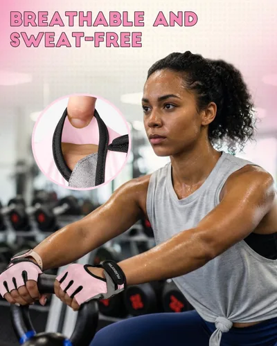 Miniatura 2 de VINSGUIR Guantes de entrenamiento para hombres y mujeres, guantes de levantamiento de pesas con excelente agarre, guantes de gimnasio ligeros