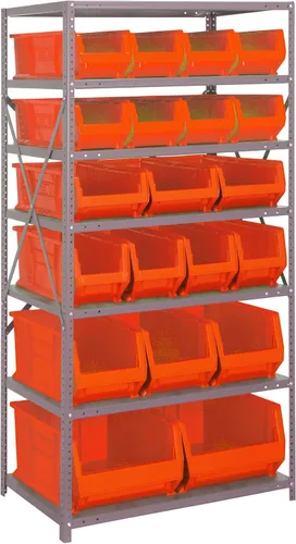 Miniatura 201 de Quantum QSBU-245BK Heavy Duty Shelving Unit with (7) Shelves and (24) QUS245 Black Bins for Garage Warehouse Storage Distribution 400 lb Load