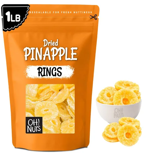 Miniatura 9 de Oh! Nuts Trozos de piña seca - Piña seca - Fruta seca de piña - 1 libra - Fruta deshidratada con menos azúcar añadido