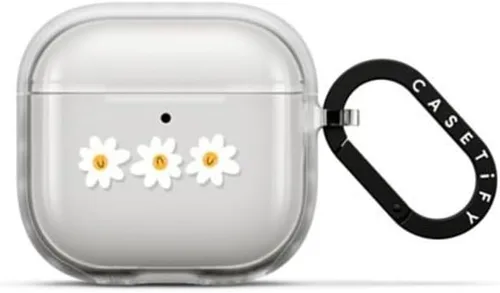 Miniatura 3 de CASETiFY Impact Airpods (4.ª generación) - Funda con anillo, corazones transparentes de lunares, color escarcha