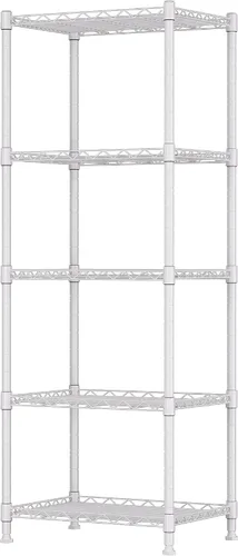 Miniatura 13 de REGILLER Estantería de Almacenamiento de Metal de 5 Niveles con Estantes Ajustables, Unidades de Estantería de Pie para Lavandería, Baño, Cocina