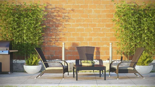 Miniatura 2 de Pacifico - Sillón de mimbre negro con cojín gris, para todas las estaciones, ligero, estilo Adirondack, duradero y elegante sillón para exteriores