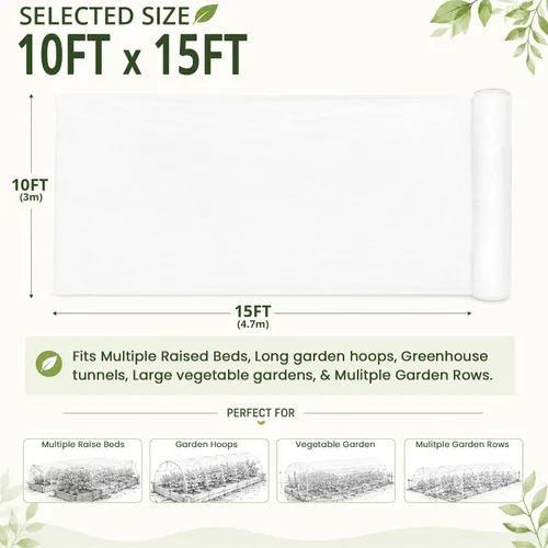 Miniatura 2 de Red con barandilla contra mosquitos, insectos y pájaros, malla para jardín protege plantas, frutas y flores, 15 pies