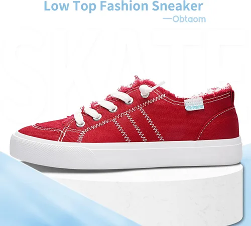 Miniatura 2 de Obtaom Play Tenis de lona para mujer, sin cordones, a la moda, blanco desgastado y estampado de leopardo