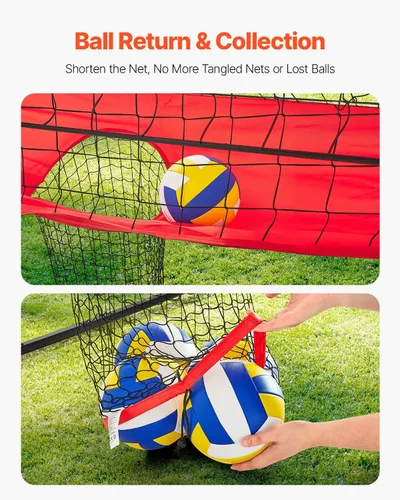 Miniatura 3 de VEVORAdjustable Height Badminton Net Set for Backyard Beach Lawn, Outdoor Portable Volleyball Net with Carrying Bag, 4 Square Quick Assemble Game