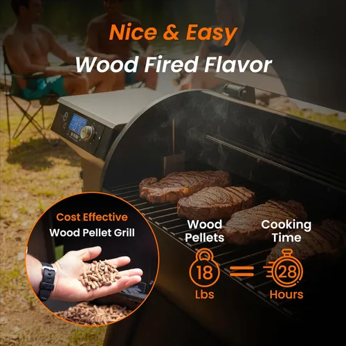 Miniatura 5 de Z GRILLS Parrilla Ahumadora Eléctrica de Pellets de Madera con Controlador PID 3.0, Temperatura Máxima de 450 °F, Parrilla y Ahumador 8 en 1