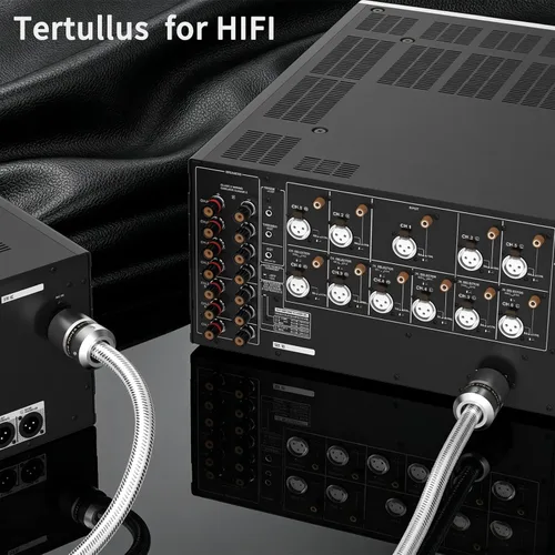 Miniatura 9 de Tertullus HiFi Audiophile AC Highend Audio Cable de alimentación de 3 clavijas 14AWG Cable de alimentación audiófilo 125V 15A Plata (1 M/3.28 pies)