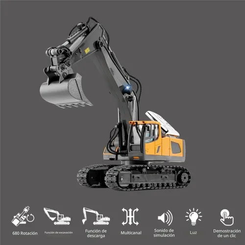 Miniatura 4 de Mudsterz - Camiones Mudsterz, Excavadora Mudsterz, Vehículo de construcción RC de 2.4GHz con luces geniales y sonidos reales, diseño de ingeniería