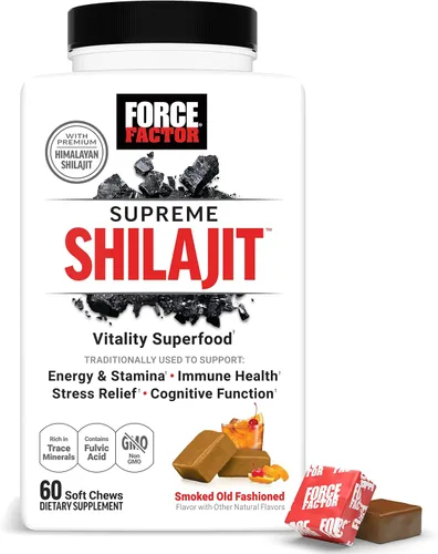 Force Factor Supreme Shilajit, shilajit del Himalaya prémium para hombres y mujeres, promueve la energía, la resistencia, la salud inmunológica,