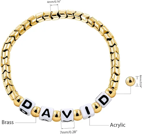 Miniatura 8 de Personalized Custom Name Initial Letters Hematite Beads Bracelets for Women Men Best Friend Y1533