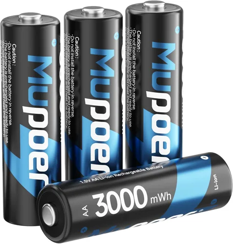 Miniatura 21 de Baterías AA recargables con caja, baterías de litio de 3600 mWh, AA de 1.5 V, 4 unidades, batería doble A, recargable, iones de litio de larga