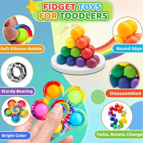 Miniatura 4 de 12 piezas de juguetes sensoriales para jugar para niños en el aula de 3 a 5 a 7 años, juguetes sensoriales para estudiantes de autismo