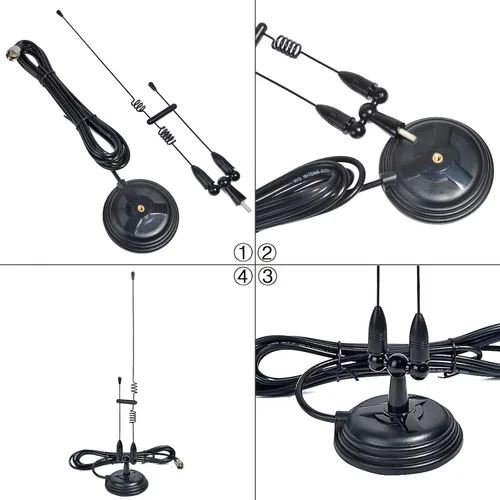 Miniatura 5 de TWAYRDIO Antena de doble banda para radio bidireccional Ham, 144/430MHz VHF UHF Antena de radio móvil para coche Kit completo con montaje magnético