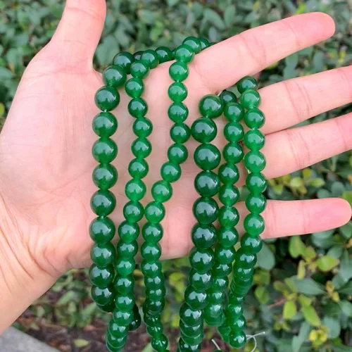 Miniatura 4 de Adabele GS15-4 - 180 piedras preciosas curativas de jade verde natural de 0.16 pulgadas (0.157 in) pequeñas cuentas redondas, espaciador de piedras