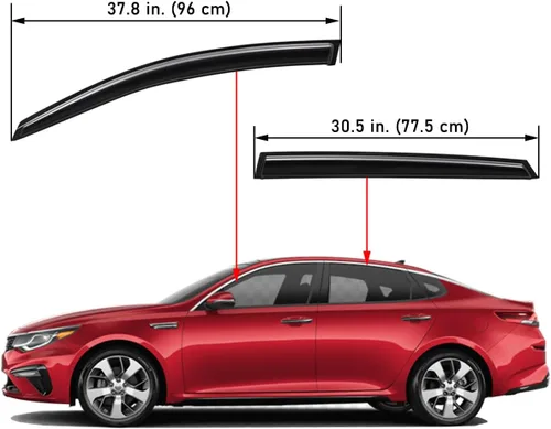 Miniatura 2 de Lightronic Visera de ventana de ventilación automática de montaje exterior extraduradera, se adapta a Kia Optima 2016-2020 (excluye híbrido)