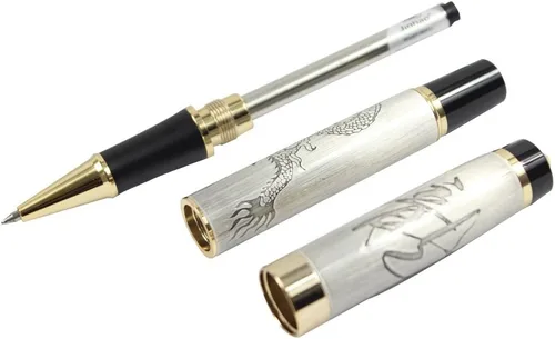 Miniatura 4 de Gullor Bolígrafo Roller Jinhao Descendientes del Dragón Plata con Dragón Dorado