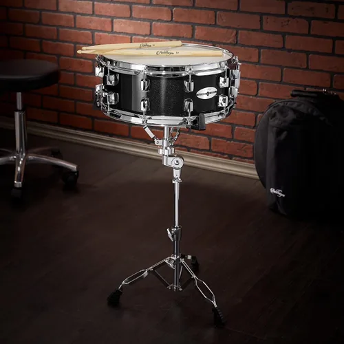 Miniatura 7 de Set de batería Ashthorpe con parche Remo (negro) - Kit para principiantes con soporte, bolsa acolchada, almohadilla de práctica, correa