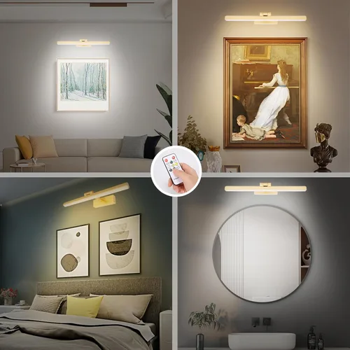 Miniatura 2 de Luz de imagen para pinturas funciona con pilas, iluminación artística inalámbrica, luz de arte recargable con control remoto y temporizador, lámpara