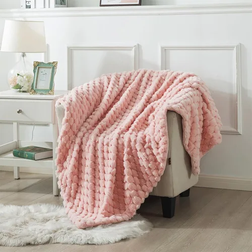 Miniatura 9 de Wajade Manta de piel sintética para sofá, suave patrón de escamas de sirena jacquard, manta de felpa mullida para todas las estaciones, manta