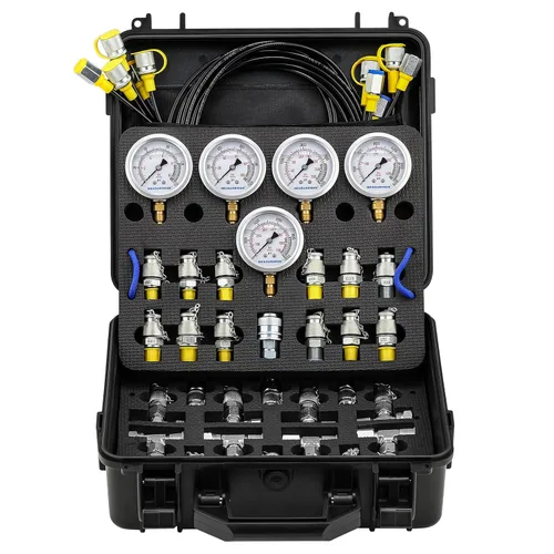 Miniatura 9 de Kit de prueba de presión hidráulica digital portátil MEASUREMAN para excavadora, incluye 6 acoplamientos de prueba, 3 medidores de presión digital