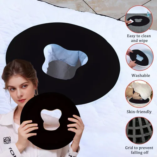 Miniatura 3 de OULIGET Almohada de masaje facial de silicona, SPA Beauty Face Relax Reposacabezas para el cuidado de la piel de salón, soporte de cabeza de viaje
