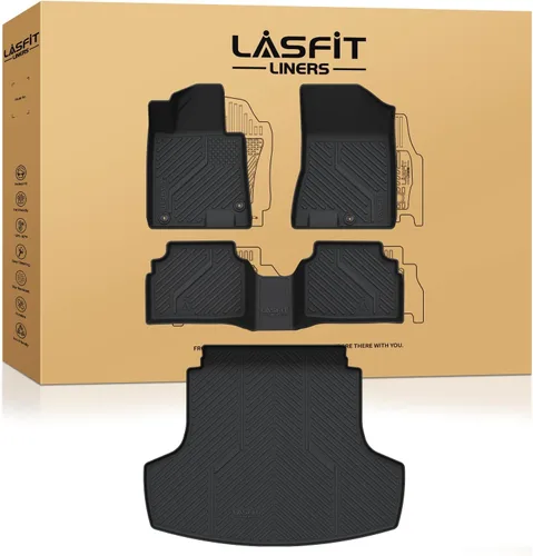 Miniatura 42 de LASFIT Tapete de carga y respaldo para Nissan Armada/Infiniti QX80 2019-2024, TPE para todo tipo de clima, ajuste personalizado, fácil de limpiar