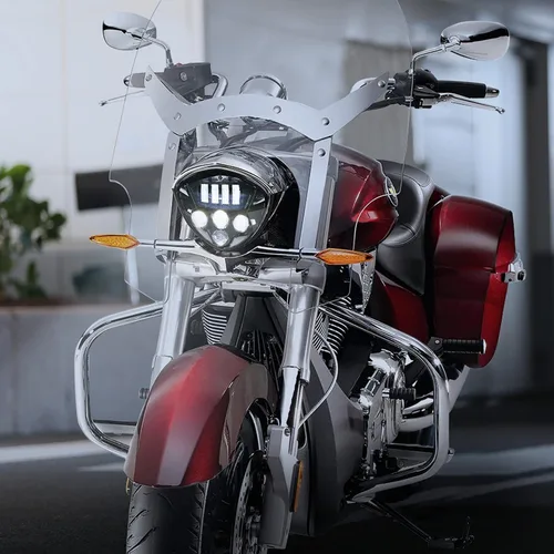 Miniatura 5 de Conjunto de faros LED para Victory 05-18, faros delanteros LED negros para motocicleta, lámpara para Polaris Victory Cross Roads Country Hammer