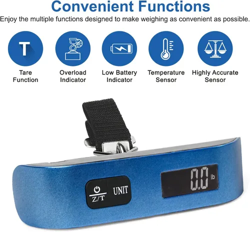 Miniatura 3 de travel inspira Báscula de equipaje, báscula digital de equipaje, báscula de equipaje, 110 libras110.2lbs, batería incluida, Báscula digital