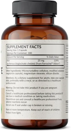 Miniatura 2 de Futurebiotics Bisglicinato de hierro 25 mg suave para el estómago, apoya la energía y la producción saludable de glóbulos rojos - Fórmula