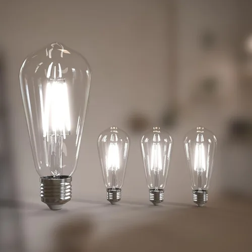Miniatura 40 de Jensense Bombillas LED Edison E26, 60 vatios equivalentes, bombillas regulables, 2300 K, luz blanca cálida (cristal ámbar), estilo vintage