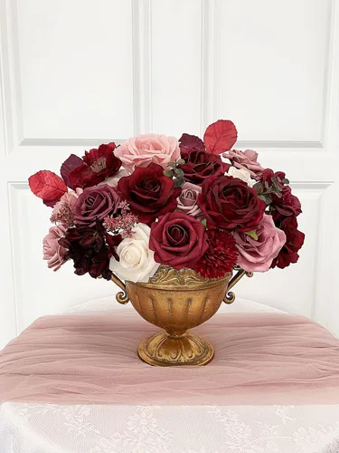 Miniatura 119 de FACINOC Ramos de Rosas Artificiales Naranjas, Juego de Caja de Flores Artificiales con Tallos para DIY, Bodas, Despedidas de Soltera, Decoraciones