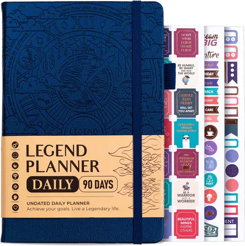 Miniatura 9 de Legend Planner Diario durante 3 meses – Planificador mensual semanal y diario sin fecha para alcanzar objetivos. Organizador y diario de Rosa